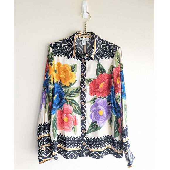 Rachel Zoe Floral boho button down blouse - Picture 4 of 12